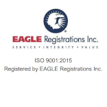 ISO 9001:2015 Registered by EAGLE Registrations Inc., Service, Integrity, Value